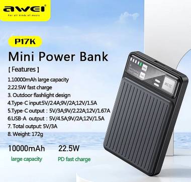 Powerbank - P17K - 10.000mah - 22.5W - AWEI - 005197