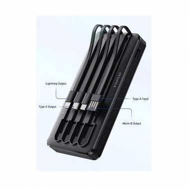 Powerbank - P133K - 10.000mah - 4in1 - AWEI - 888599 - Black