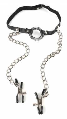 Pipedream Fetish Fantasy Series - O-Ring Gag Nipple Clamps