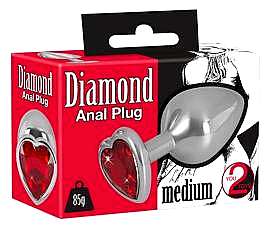 You2Toys Diamond Butt Plug Medium Silver 8,2cm