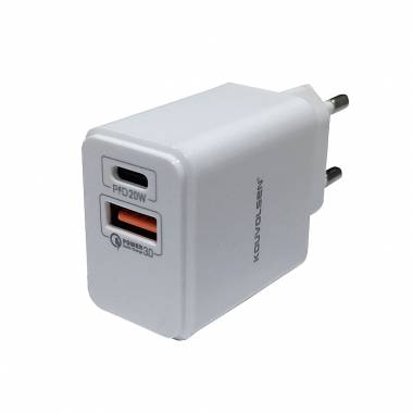 Αντάπτορας φόρτισης Fast Charge με 2 θύρες USB-A & Type-C - 18W - CX-54 - 110204