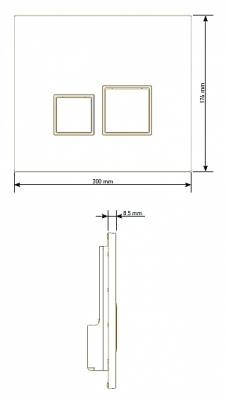 111981 BUTTON SQUARE BRILLANT