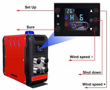 Φορητό αερόθερμο πετρελαίου - 5000W - 12/24V - 508093