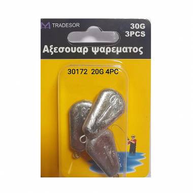 Βαρίδια αλιείας πλακέ - 20gr - 4pcs - 30172