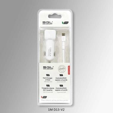 Φορτιστής αυτοκινήτου - Micro USB - 1m - V8-D13 - 110206