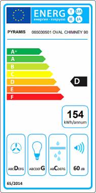 Pyramis Οβάλ Classic 90 Απορροφητήρας Καμινάδα 90cm Inox 065030501