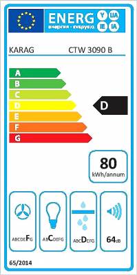 Karag CTW 30 B Απορροφητήρας Καμινάδα 90cm Μαύρος