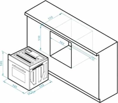 Pyramis 60ΑΠ 1065 Φούρνος άνω Πάγκου 66lt χωρίς Εστίες Π59.5εκ. Inox 034005201