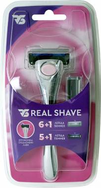 Realshave Πακέτο Δοκιμής: Γυναικεία Λαβή και ανταλλακτικά ξυραφάκια (1 τεμ. 6 λεπίδων + 1 τεμ. 5 λεπίδων)