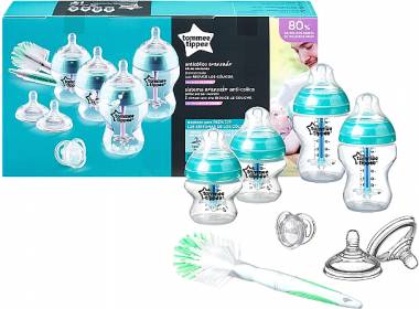 Tommee Tippee Σετ Πλαστικά Μπιμπερό Advanced Comfort Vented Bottle Starter Kit Κατά των Κολικών με Θηλή Σιλικόνης 260ml για 0+ μηνών 8τμχ Turquoise