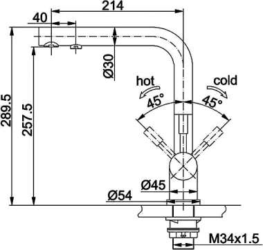 Franke Atlas Triflow Μπαταρία Κουζίνας Πάγκου Inox Ασημί