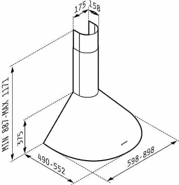 Pyramis Classic Στρογγυλός Απορροφητήρας Καμινάδα 60cm Inox 065017801