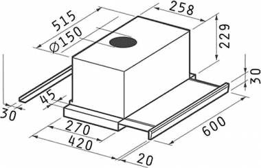 Pyramis Essential Turbo Συρόμενος Απορροφητήρας 60cm Καφέ 065017402