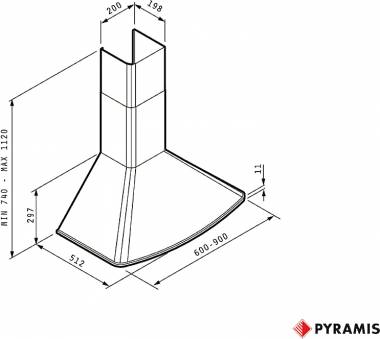 Pyramis Οβάλ Classic 90 Απορροφητήρας Καμινάδα 90cm Inox 065030501