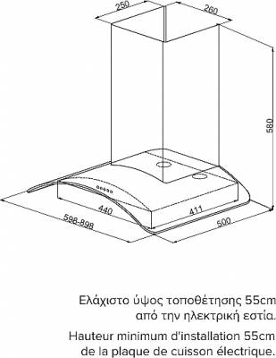 Karag CTW 11 Απορροφητήρας Καμινάδα 60cm Inox