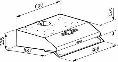 Pyramis Essential Απλός με 2 Μοτέρ Ελεύθερος Απορροφητήρας 60cm Καφέ 065029402