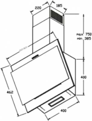 Karag CTW 30 B Απορροφητήρας Καμινάδα 90cm Μαύρος