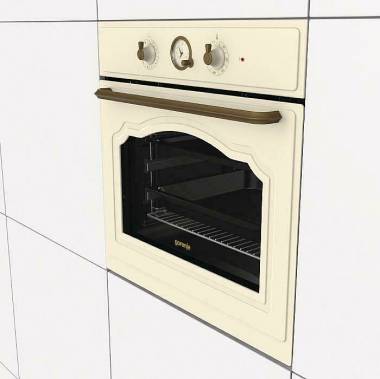 Gorenje BOS67372CLI + EC642CLI Φούρνος άνω Πάγκου 77lt με Κεραμικές Εστίες Π59.5εκ. Μπεζ  034061801 + 034021001