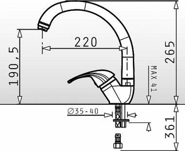 Pyramis Mezzo Essential Μπαταρία Κουζίνας Πάγκου Ασημί 095181001