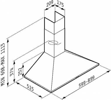 Pyramis Plus Απορροφητήρας Καμινάδα 60cm Inox 065038001