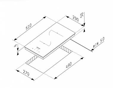 Pyramis PHC31210FMB Domino Κεραμική Εστία Αυτόνομη 29x51εκ. 174020010