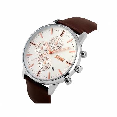 Αναλογικό ρολόι χειρός – Skmei - 9103 - Brown/White