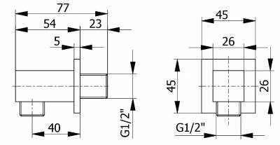 4256 ΕΠΙΤΟΙΧΗ ΠΑΡΟΧΗ 1/2" ΤΕΤΡΑΓΩΝΗ (4123)4256 SHOWER OUTLET 1/2" SQUARE (4123)