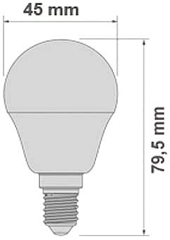 3 x LED LIGHT BULB Globe-Shaped 5.2 W Equivalent to 45 W Light CALIDA (3000 K) Dimmable. Thread e14.520 LM 25,000 Hours