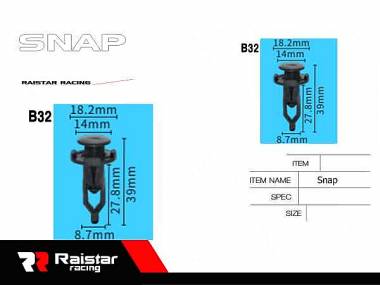 Σετ συνδετήρες αυτοκινήτου - 8pcs - R-F16101-15 - 180857