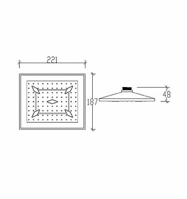 55200 QUADRO ΚΕΦΑΛΗ ΝΤΟΥΣ ABS 20x20cm