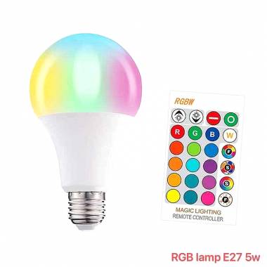 Λάμπα LED – RGB με χειριστήριο – E27 – 5W – 513544