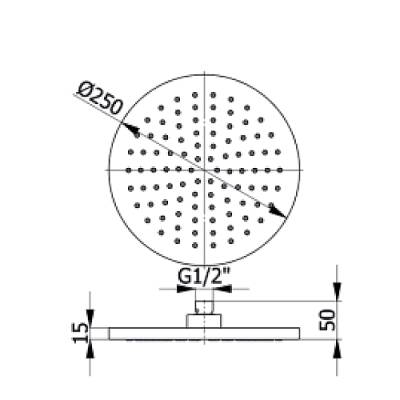 6591N ΚΕΦΑΛΗ ΕΞΟΙΚΟΝΟΜΗΣΗΣ BLACK MATT Φ25cm 6591N WATER SAVING SHOWER HEAD BLACK MATT Φ25cm