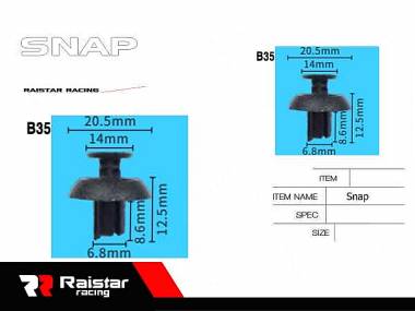 Σετ συνδετήρες αυτοκινήτου - 10pcs - R-F16101-16 - 180858