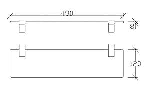 71001 PREMIUM ΕΤΑΖΙΕΡΑ ΓΥΑΛΙΝΗ 50cm