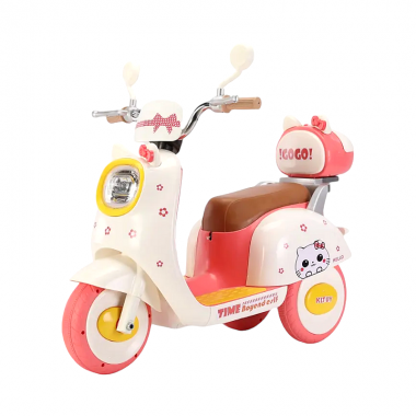 Παιδικό ηλεκτροκίνητο τρίκυκλο scooter - BBF-318 - 731114 - White/Pink