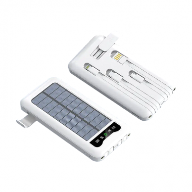 Powerbank με ηλιακό πάνελ - 4in1 - 10.000mah - KJ495 - 810378 - White