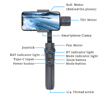 Σταθεροποιητής εικόνας Gimbal για smartphone - F10 Pro - 811481