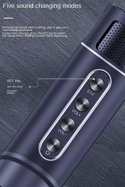 Ασύρματο ηχείο Bluetooth με 2 μικρόφωνα Karaoke - YS215 - 887271 - Grey