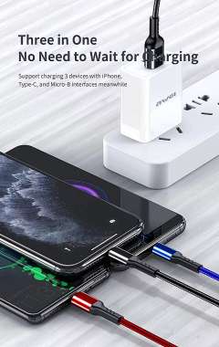 Καλώδιο φόρτισης & data 3in1 - Fast Charge - CL-971 - 1.2m - AWEI - 022170