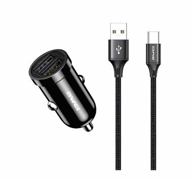 Φορτιστής αναπτήρα αυτοκινήτου με 2 θύρες USB - Quick Charger - C826 - AWEI - 888445