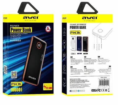 Powerbank - 10.000mah - 22.5W - P143K - Awei - 888612