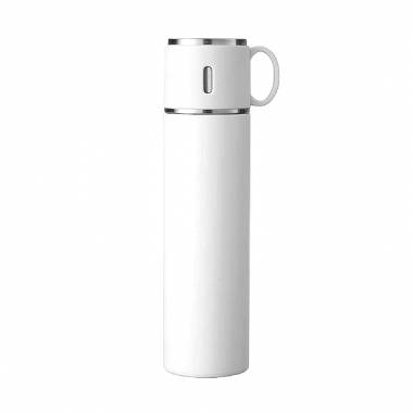 Φορητό παγούρι-θερμός με κούπα - 500ml - 954156 - White