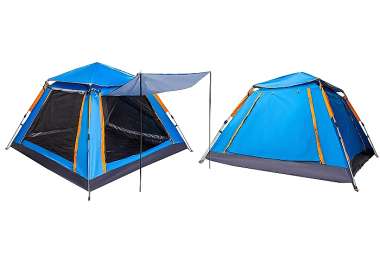 Σκηνή Camping 4 ατόμων με σκίαστρα - YB3021 - 2.4x2.4m - 960019 - Blue