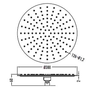 SH300 ΚΕΦΑΛΗ ΣΤΡΟΓΓΥΛΗ ΧΡΩΜΕ SS304  Φ30cm