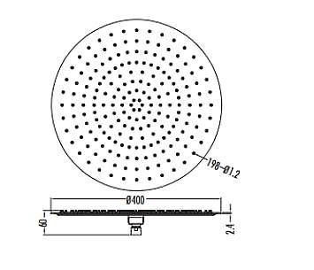 SH400 ΚΕΦΑΛΗ ΣΤΡΟΓΓΥΛΗ ΧΡΩΜΕ SS304  Φ40cm