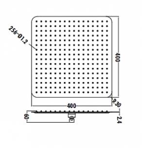 SH4040 ΚΕΦΑΛΗ ΤΕΤΡΑΓΩΝΗ ΧΡΩΜΕ SS304  40x40cm