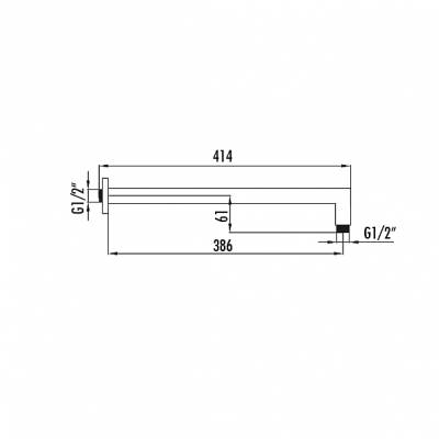 6462 ΒΡΑΧΙΟΝΑΣ ΤΟΙΧΟΥ ΤΕΤΡΑΓΩΝΟΣ (6662)6462 SQUARE SHOWER ARM (6662)