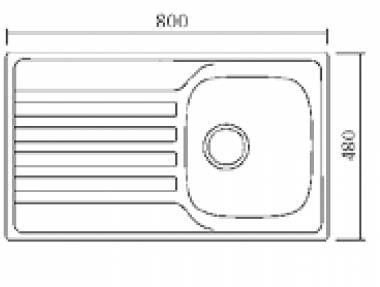 Karag BL834 Ένθετος Νεροχύτης Inox Σατινέ Μ80xΠ48cm Ασημί