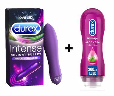 Durex Intense Delight Bullet 9cm + Durex Play Massage Aloe Vera