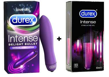 Durex Intense Delight Bullet 9cm + Durex orgasmic Gel 10ml